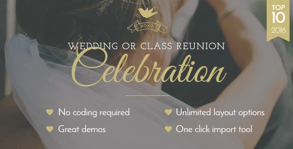 Celebration – Wedding & Class Reunion WordPress Theme
